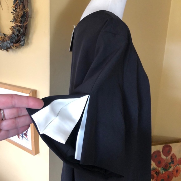 REPREVE sz 22W Little Black Dress White Pleat Sleeve ECORecycle FastDry $180 NEW - Picture 7 of 17